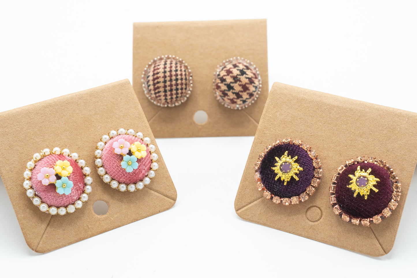 "Le coccole" orecchini in velluto e strass